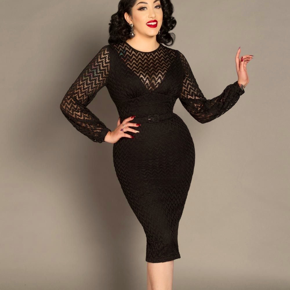 Black lace pinup girl clothing dress